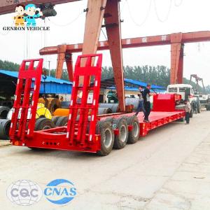 China Construction Triaxle Excavators Heavy Duty Low Bed Trailers factory