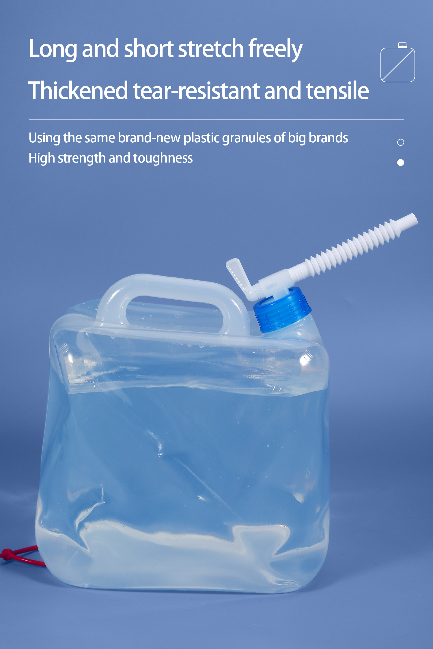 5L 10L 15L 20L Outdoor Camping Water Bag with Telescopic Tube Leak-Proof and Easy to Fill
