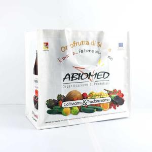 China Grocery Polypropylene Woven Bags White With Silk Screen Printing 145Gsm factory