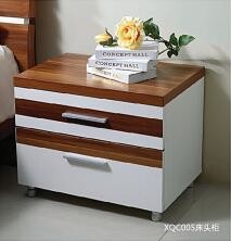China Metal Handles Nightstands Bedside Tables Particle Board With Melamine Material factory