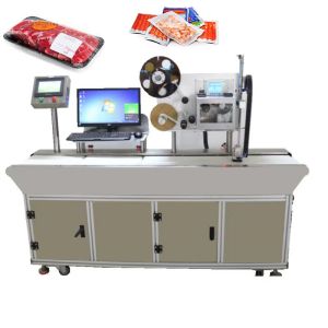 Labeling Machine with Zebra Printer for Fruit Vegetable Egg Meat Tray Carton