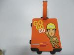 Lovely 3D Suitcase Shape Silicone Rubber PVC Airplane Luggage Tag Embossed Man