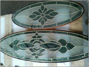 China Green Oval Decorativ Stained Leaded Glass 2000MM For Windows 5MM factory