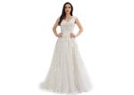V Neck Long Wedding Dresses , Elegant Tulle Fabric Wedding Bridesmaid Dress