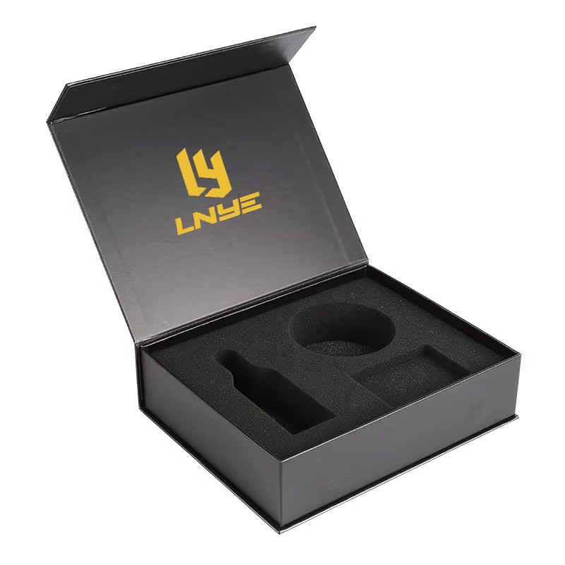 Custom logo Black Magnet Magnetic Luxury Packaging Folding Paper Business Gift Box