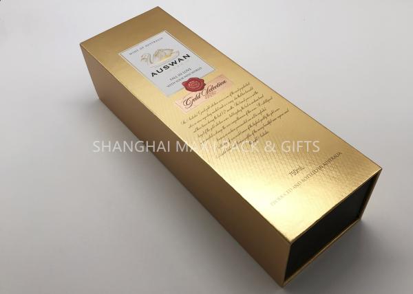 Shipping Luxury Cardboard Gift Boxes Gold Foil Paper Wine Champagne Packaging
