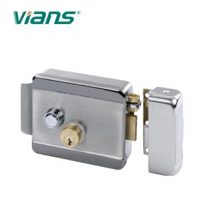 China Nickle Plating Electronic Gate Lock , DC 12V High Security Rim Lock For Door factory