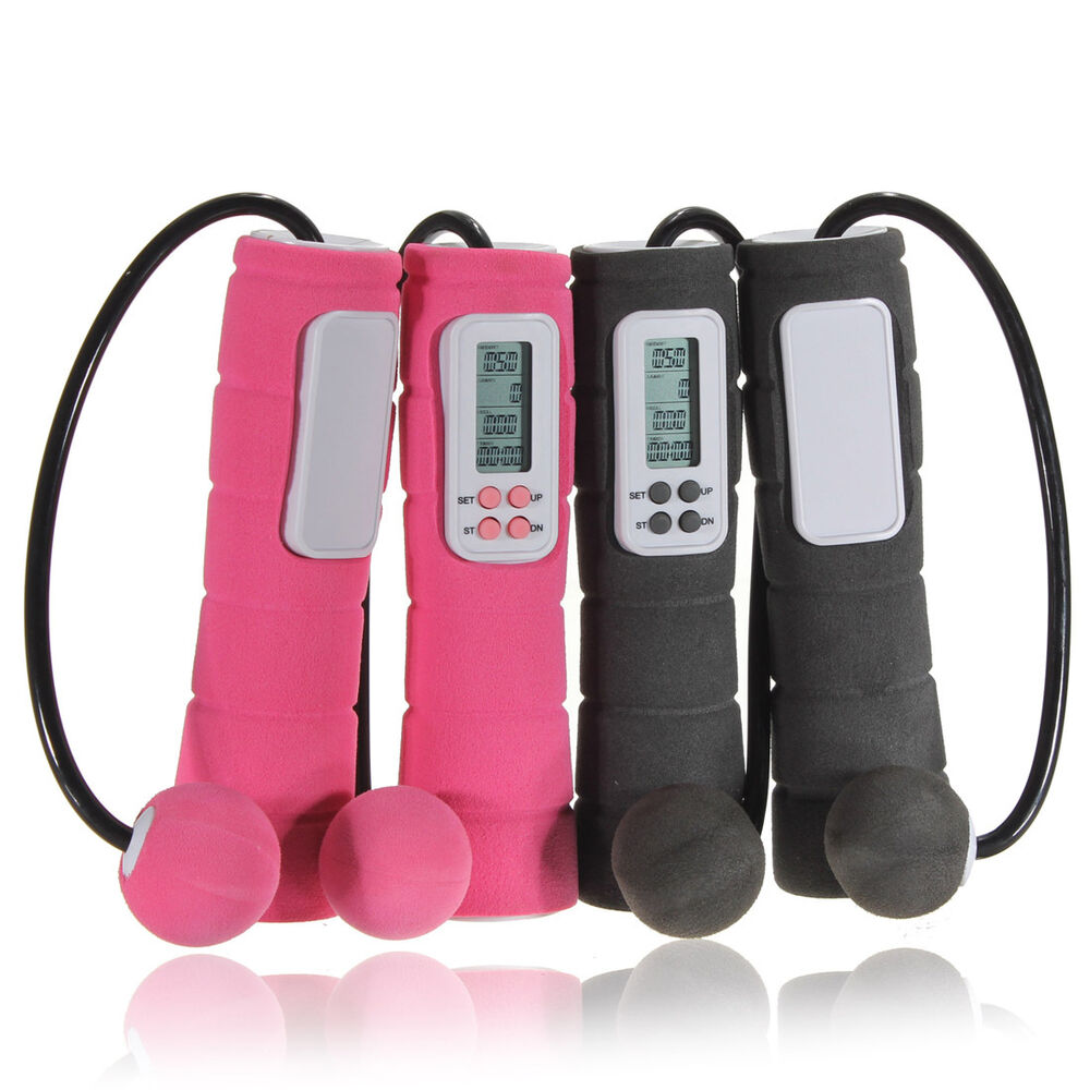 YLY Black Color Body Building Aerobic Training Smart Digital Jump Rope Adjustable PVC
