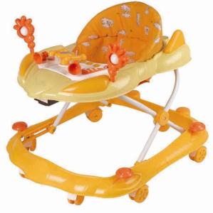 China Luxury folding Adjustable Baby Walker Safety with Wheels , Orange factory