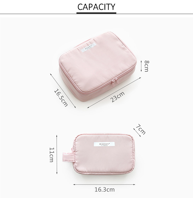 Pure Color Polyester Waterproof Toiletry Bag For Travel