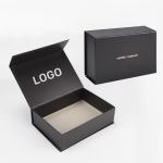 Custom Logo Black Book Shaped Magnetic Gift Box Rigid Cardboard Package For