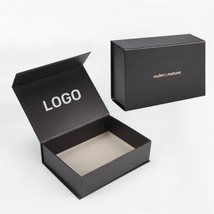 China Custom Logo Black Book Shaped Magnetic Gift Box Rigid Cardboard Package For Cosmetics factory