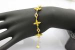 Yellow Gold Plated 925 Silver Jewellery Quatrefoil Citrine Cubic Zircon Tennis
