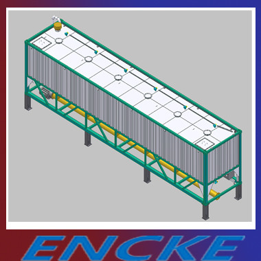 China Bottom Control 40'' Horizontal Cement Silo With Dust Collector factory