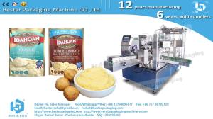 China Mashed potato very viscous products flat pouch packaging machine with Bestar DIY screw pump factory