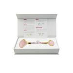 Portable Pink Flower Genuine Jade Roller For Eye