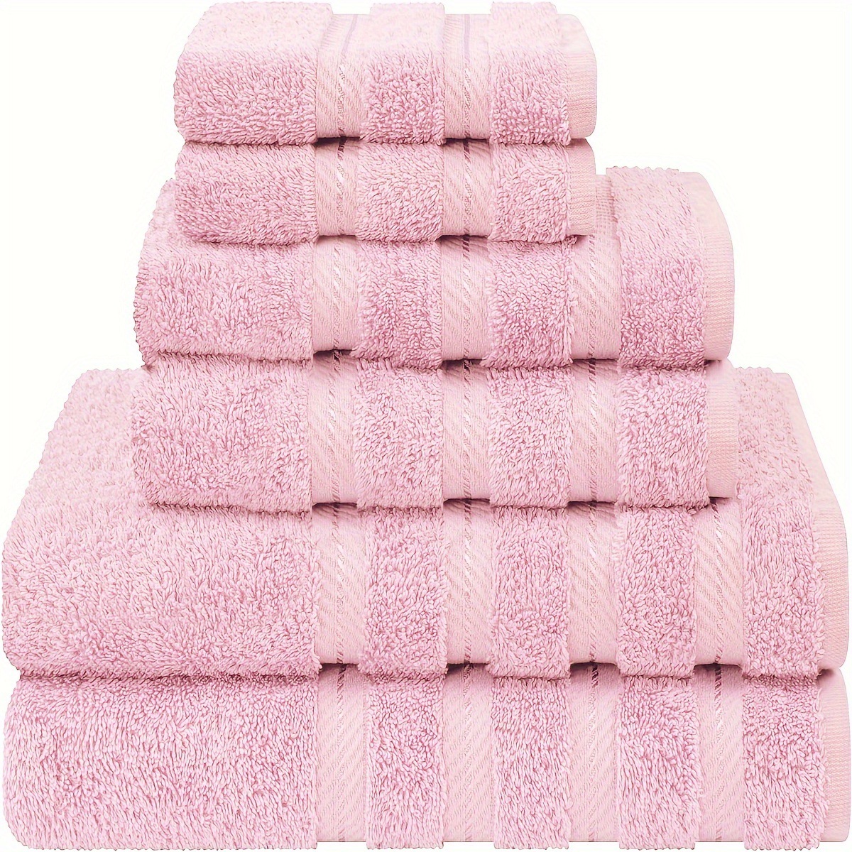 Antimicrobial 6-Piece Towel Sets 2024 Design for Customized Color Luxury White Bath Towels
