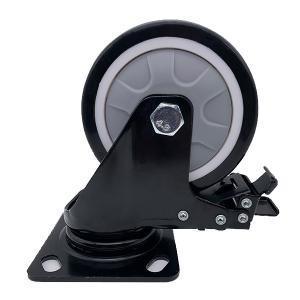 China 5 Inch PU Tread Swivel Caster with Brake factory