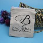 Canvas Girls Toiletry Bag , Small Beach Bag With Gold Zipper High Durability