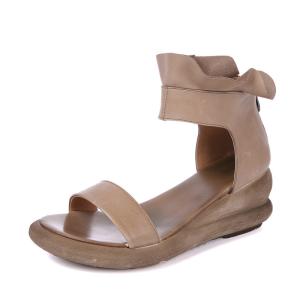 China S498 New Roman Shoes Original Handmade Retro Summer Sandals Pastoral Forest Horseshoe Heel Shoes factory