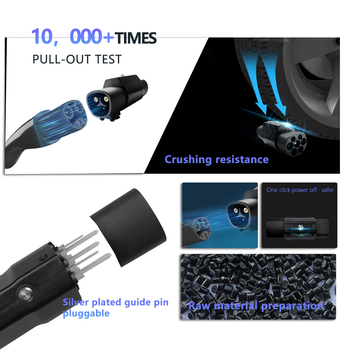 Condition 7kw Tesla EV Charger with 32A Output Current PC Copper Car Side Plug NACS to GBT Car Connector Socket Switch