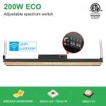 480umol/s 200W Dimmable LED Grow Light Uv Ir Red 730nm For Greenhouse