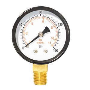 China Air 2 Inch 50MM Y-50 160Psi General Pressure Gauges 1/4''NPT Bottom factory