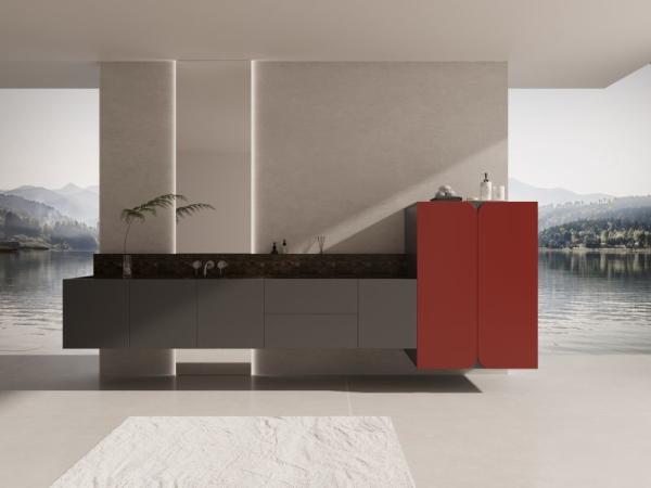 Powder Coating Stainless Steel Freestanding Bathroom Cabinet With Advanced