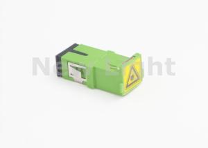 China Green Color FTTH SC Fiber Optic Adapter With Hinged Dust Cover ROSH Approved factory
