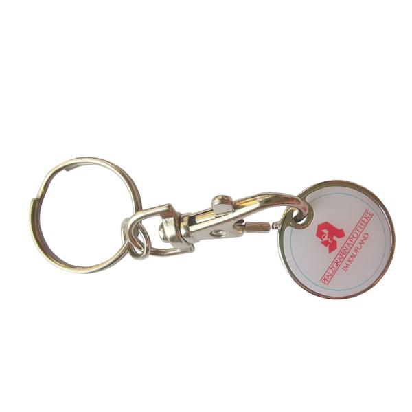 Custom Supermarket Metal Token Coins Shopping Cart Trolley Token Keychain