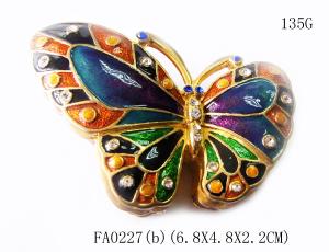 China Alloy jewelry metal box butterfly trinket box for promotion gift factory