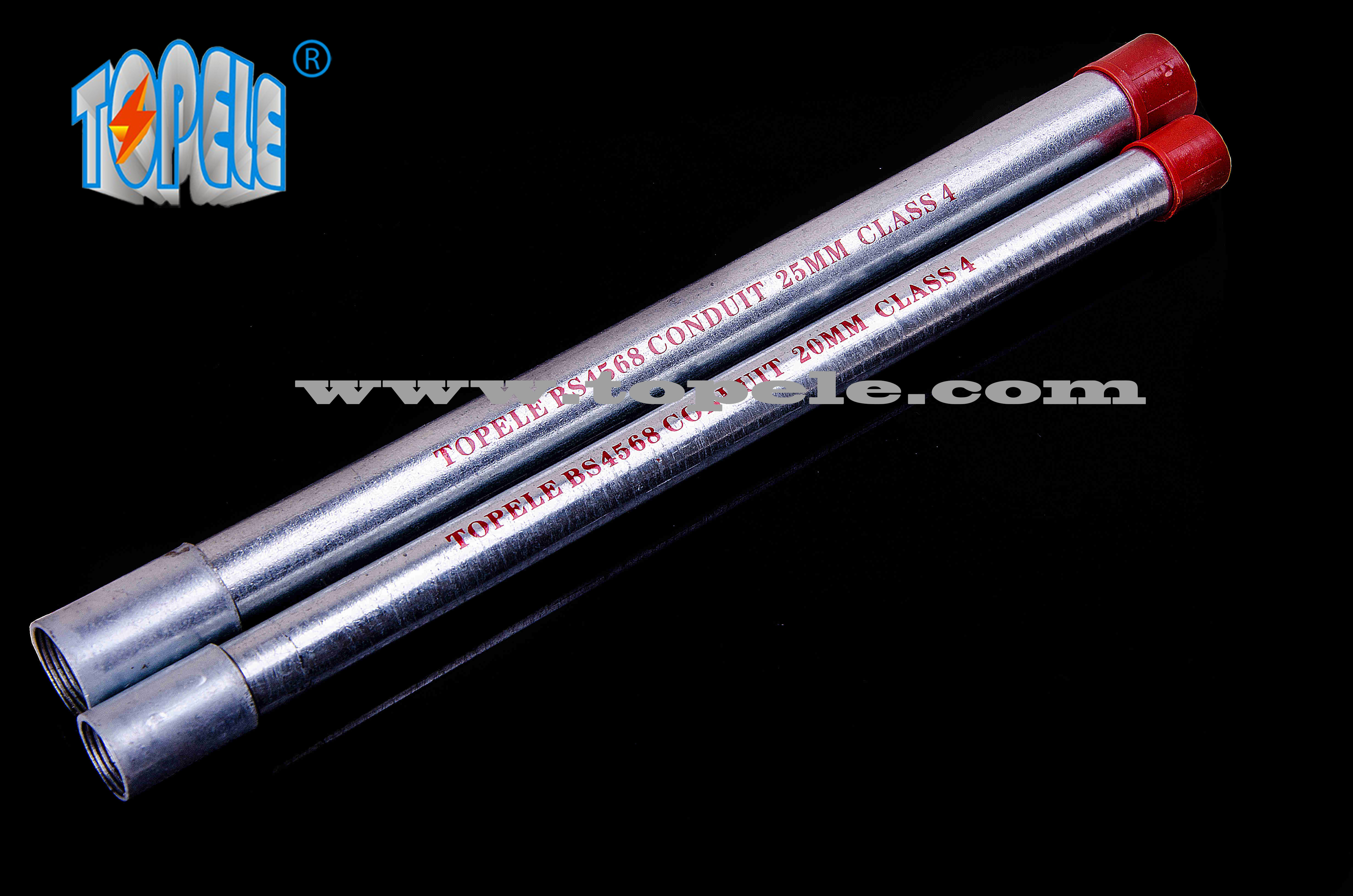 20mm , 25mm Galvanized BS4568 Conduit Pipe , Steel Electrical Conduit GI Tube