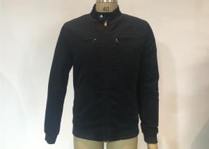 China Navy Corduroy Mandarin Collar Mens Polyester Bomber Jacket Snow Mens Padded Jacket factory
