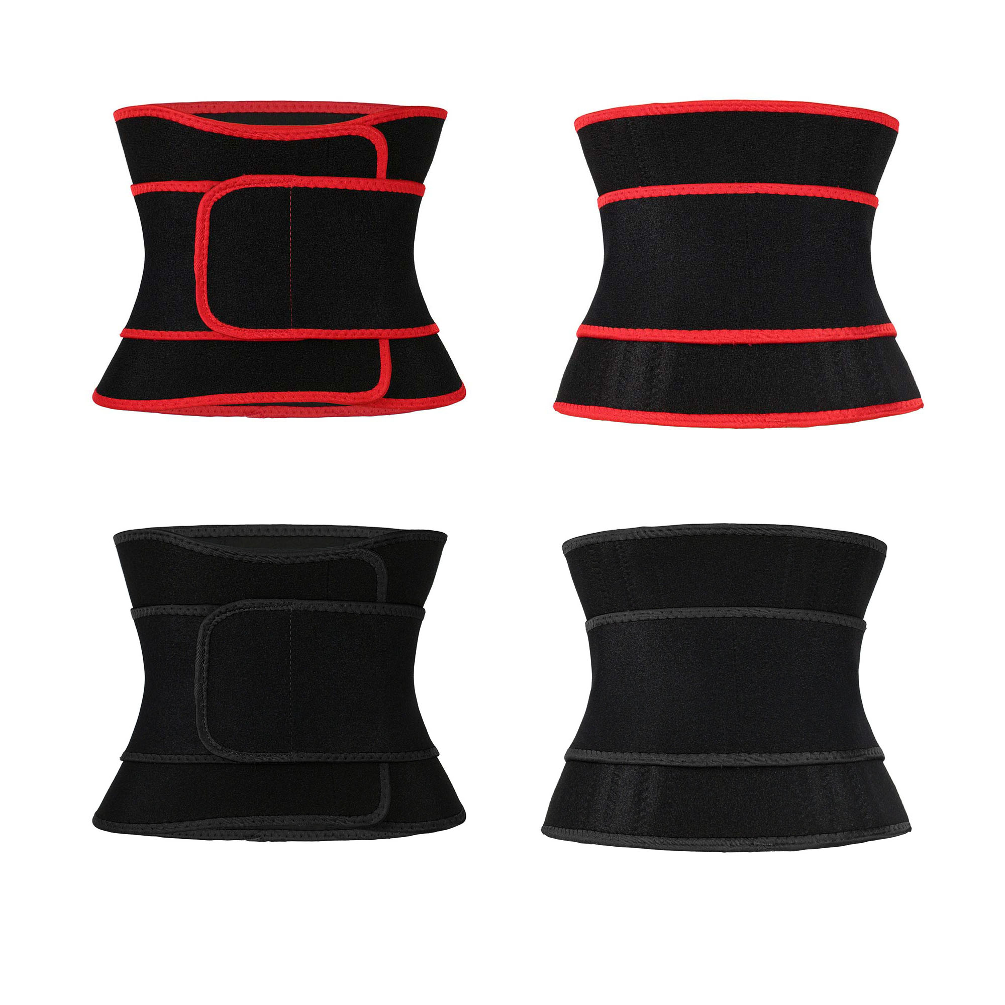 red and black Double Velcro Waist Trimmer Belt 