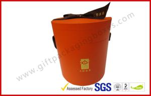 China Round Luxury Gift Boxes / PVC Lamination Ribbon Gift Cylinder factory