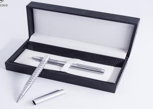 China Professional Cardboard Pen Gift Box Grey Suede Lining Material Customized Logo factory