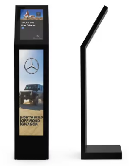 15.6inch Touch Screen and 29inch Stretched Bar Display Digital Interactive Information Kiosk Black or White L Type Vertical Screen Touch Screen Kiosk