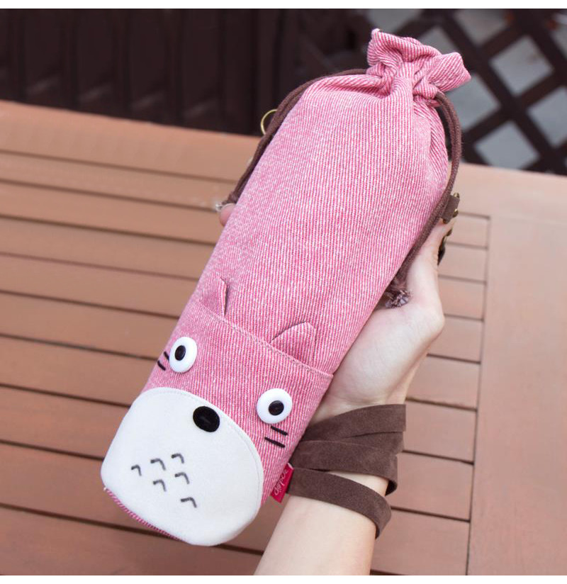 Cute Animal Print Organic Cotton Canvas Drawstring Beer Holder Bag