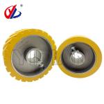 Yellow Feeding Roller Rubber Wheel With Aluminum Core For Woodworking Double