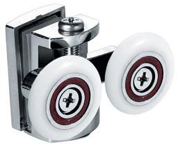 China Shower Room Metal Sliding Door Rollers anti rust With Double 22-26mm Wheels factory