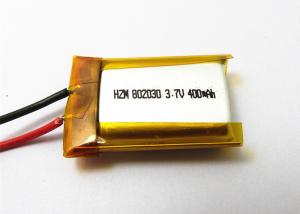 China Portable Lithium Metal Polymer Battery , 3.7 V 400mah Lipo Battery For Medical Equipment 802030 factory