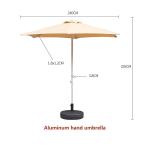 Camping Round Aluminum Center Pole Umbrella for Outdoor Restaurant Cafe Hotel