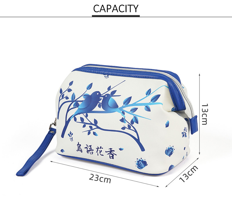 Women PU Leather Travel Makeup Bag With Handle