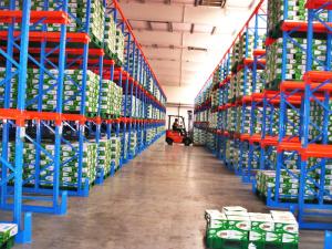 China 5000mm Drive Through Pallet Racking Blue / Orange Industrial Metal Shelving factory