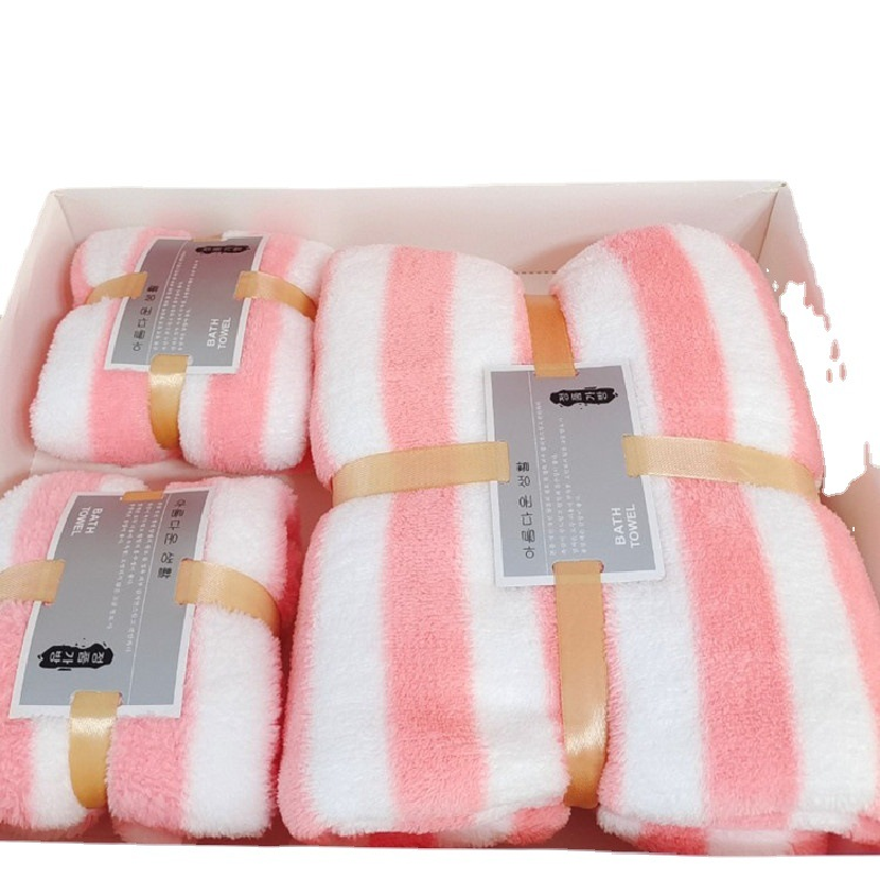 Thickened Warp Knitted Plush Cationic Set 3 in 1 Towel for Adults Designer Microfiber
