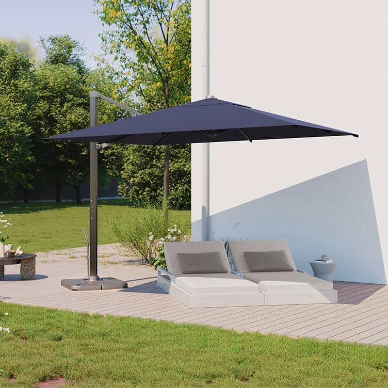 AJUNION 10ft Aluminum Luxury Patio Umbrella Auto Tilt Waterproof Parasol for Outdoor