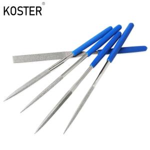 China Customized Diamond Coted Needle File 10PCS Half Round Shaped Plastic Coated Grip Handle factory