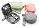 New Design Mini Leather Earphone Wire Storage Bag , Coins Organizer Bag