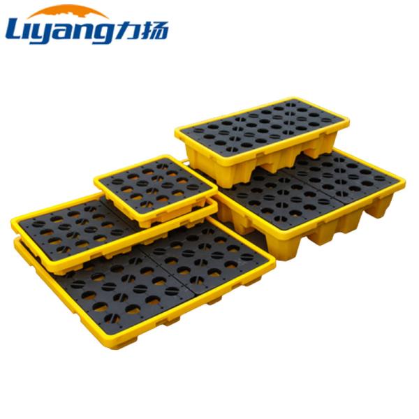 China Poly Plastic Spill Pallets Oil Drum Secondary Containment Pallets factory