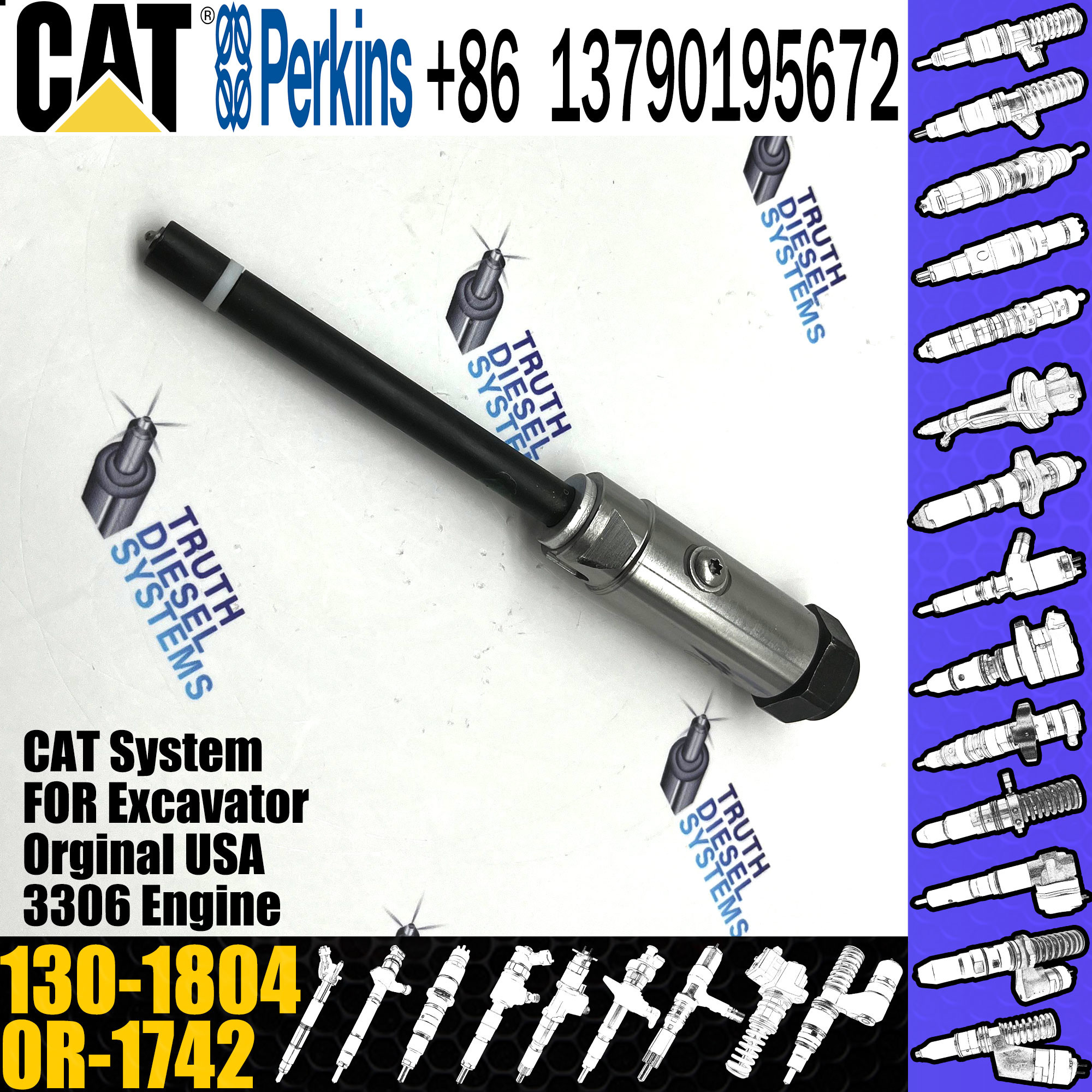 3412 3412C Diesel Engine Injector CA1301804 130-1804 1301804 0R-8787 7W7033